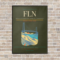 Thumbnail for Hercilio Luz International Airport FLN — Florianopolis vertical canvas print - framed - green army background