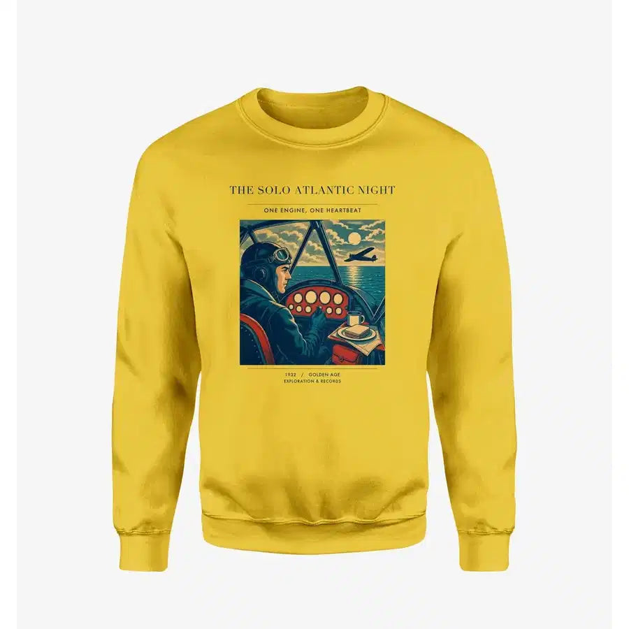 VINTAGE G4294 - The Solo Atlantic Night - Designed Sweatshirts design on yellow