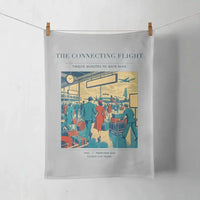 Thumbnail for VINTAGE G4088 - The Connecting Flight - Designed Towels design on lightgray