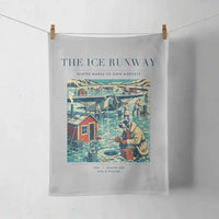 Thumbnail for VINTAGE G4041 - The Ice Runway - Designed Towels design on lightgray