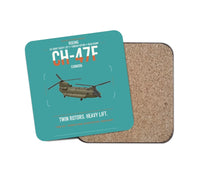 Thumbnail for Boeing CH-47F Chinook design on turquoise 1 piece coaster