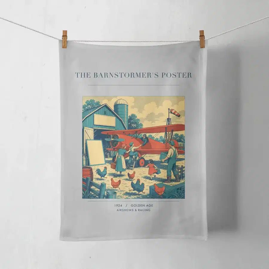 VINTAGE G4165 - The Barnstormer's Poster - Designed Towels design on lightgray