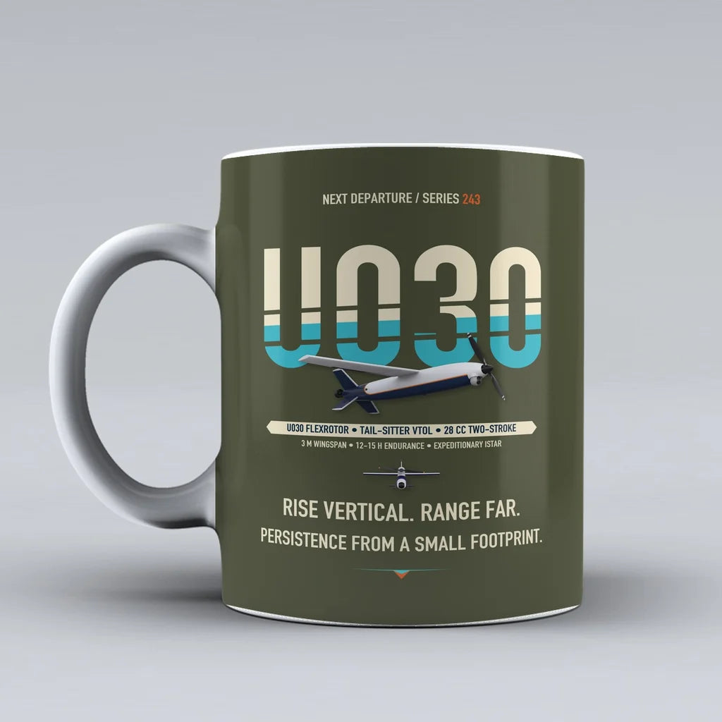 U030 Flexrotor Mug design on green army airbus