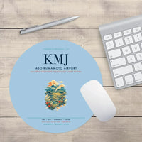 Thumbnail for Aso Kumamoto Airport (KMJ) design on light blue round mouse pad