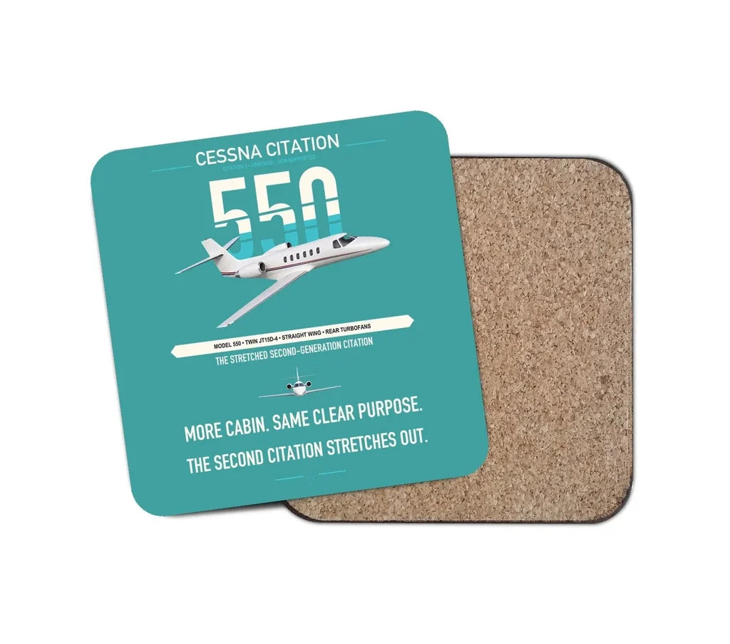 Cessna Citation 550 - Citation II design on turquoise 1 piece coaster
