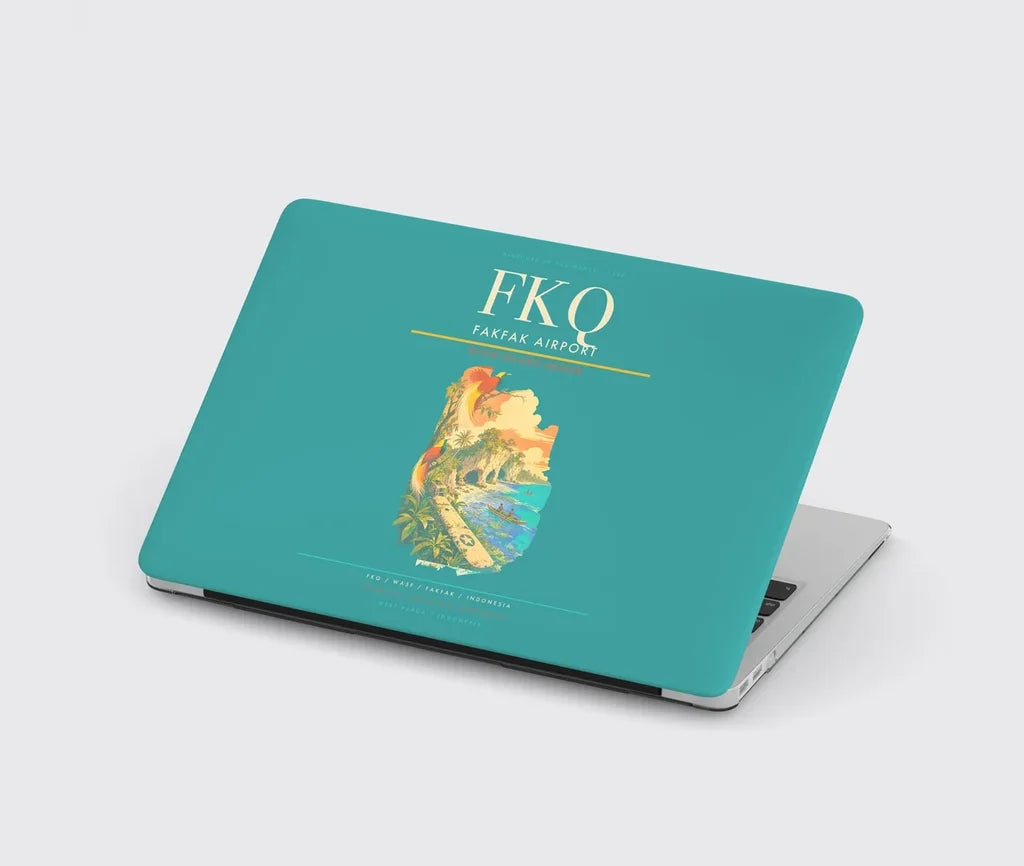 Fakfak Airport (FKQ) design on turquoise MacBook case