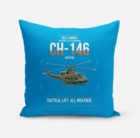 Thumbnail for Bell Canada CH-146 Griffon design on turquoise pillow