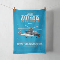 Thumbnail for Leonardo AW169 design on turquoise towel