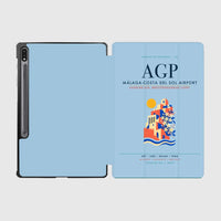 Thumbnail for Malaga-Costa del Sol Airport (AGP) design on light blue samsung tablet tablet case