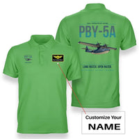 Thumbnail for PBY-5A Catalina design on light green+name double-side polo t-shirt, double-side print