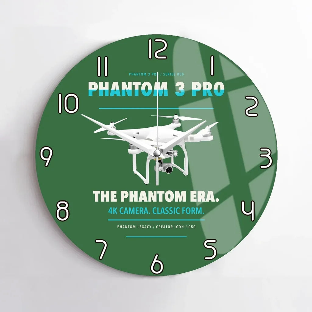 DJI Phantom 3 Professional design on green no frame wall clock