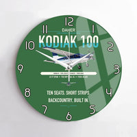Thumbnail for Daher Kodiak 100 Series III design on green no frame wall clock