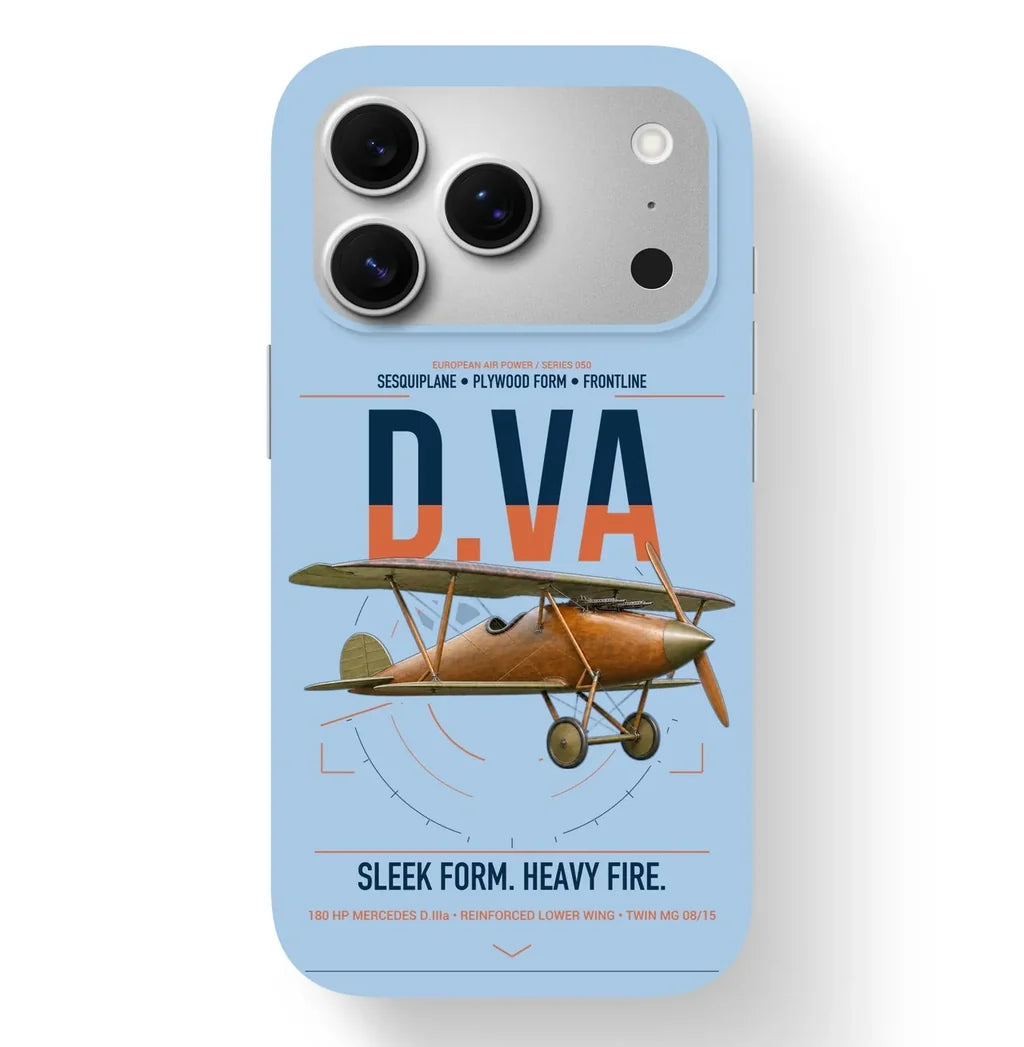 Albatros D.Va design on light blue magsafe iphone case, for iPhone 17 Pro