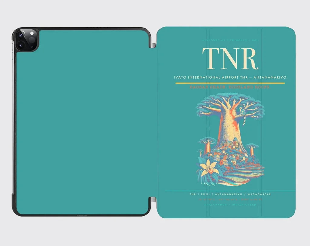 Ivato International Airport (TNR) design on turquoise ipad tablet case