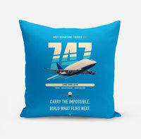 Thumbnail for Boeing 747-400 Dreamlifter design on turquoise pillow