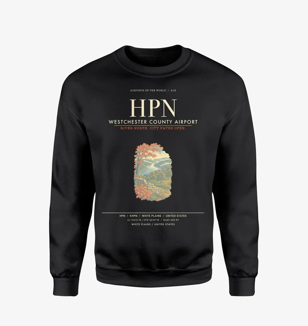 Westchester County Airport HPN Sweatshirt - Black