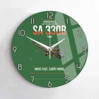 Thumbnail for Aérospatiale SA 330B Puma design on green no frame wall clock