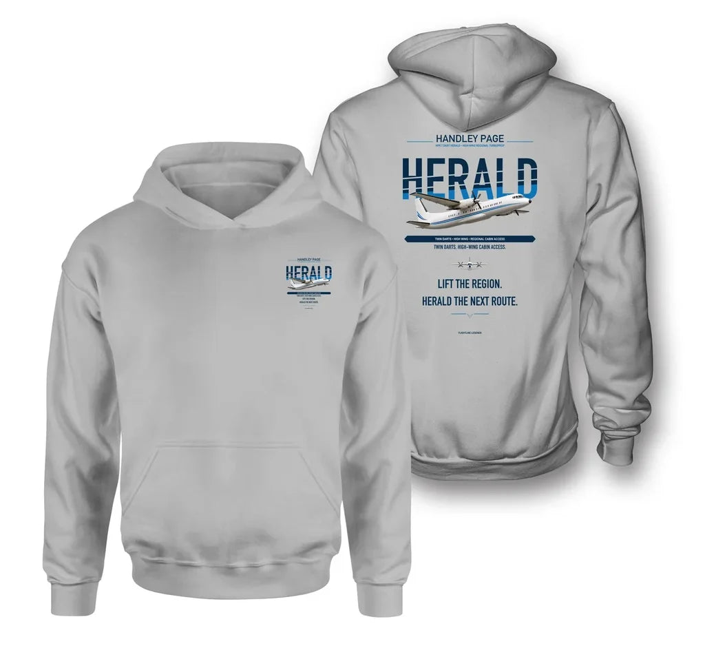 Handley Page HPR.7 Dart Herald design on light gray hoodie