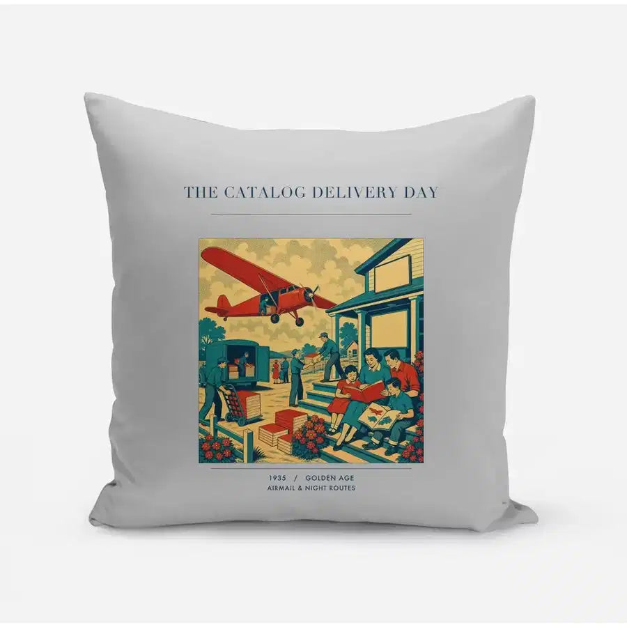VINTAGE G4412 - The Catalog Delivery Day - Designed Pillows design on lightgray