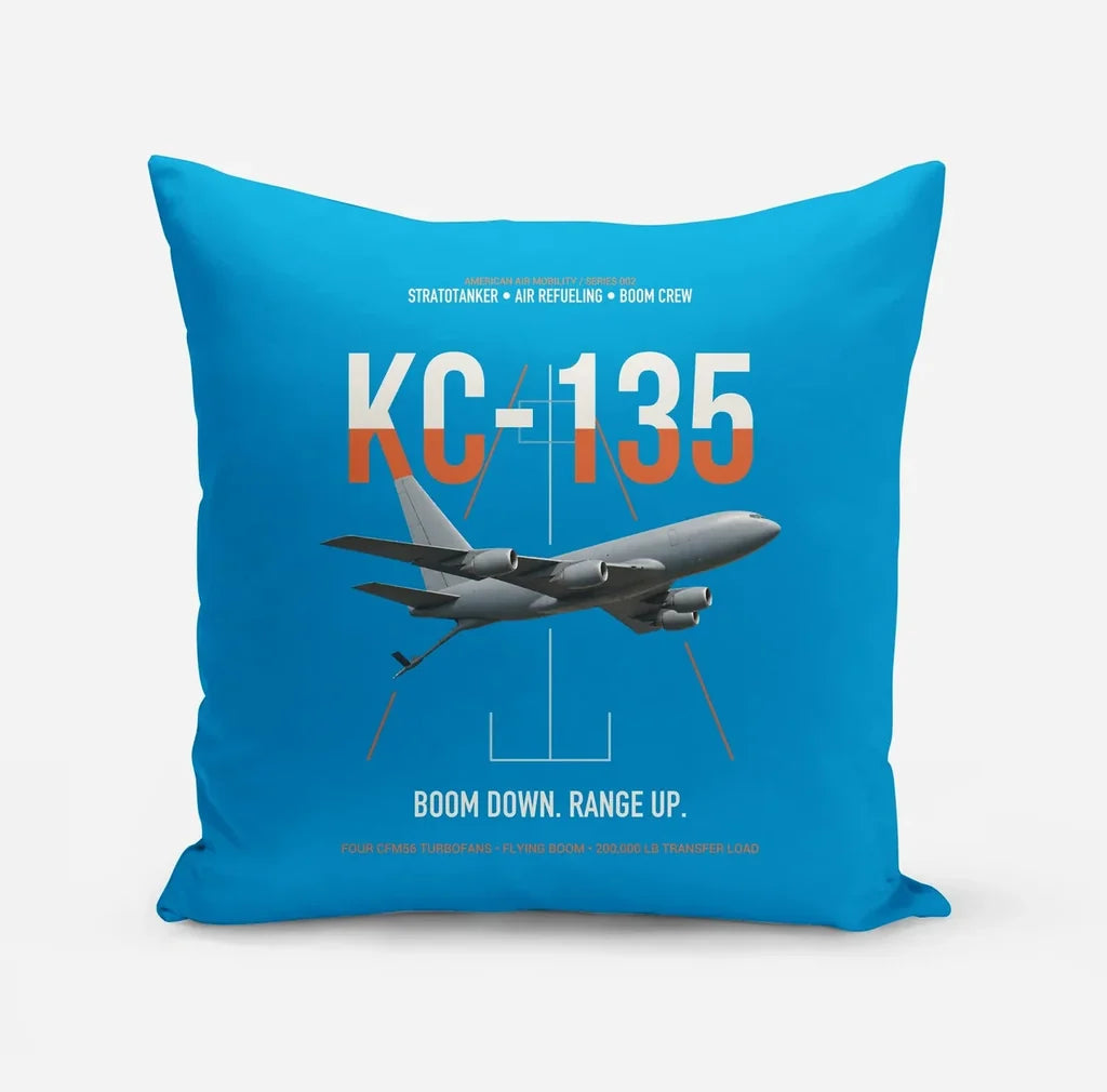KC-135 STRATOTANKER design on turquoise pillow