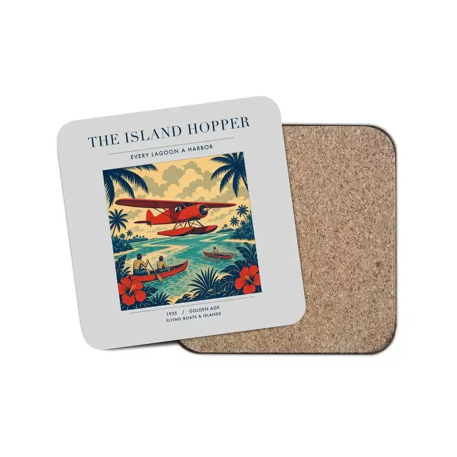 The Island Hopper - Designed Coasters design on light gray 1-piece