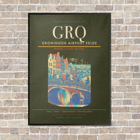 Thumbnail for Groningen Airport Eelde GRQ vertical canvas print - framed - green army background
