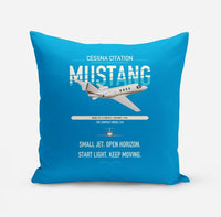 Thumbnail for Cessna Citation Mustang design on turquoise pillow