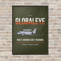 Thumbnail for Saab GlobalEye vertical canvas print - framed - green army background