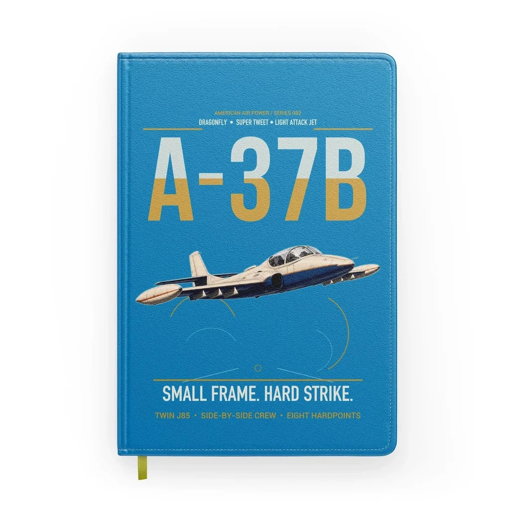 A-37B Dragonfly design on turquoise notebook
