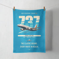 Thumbnail for Boeing 737-300 Classic design on turquoise towel