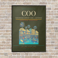 Thumbnail for Cadjehoun Airport COO — Cotonou vertical canvas print - framed - green army background