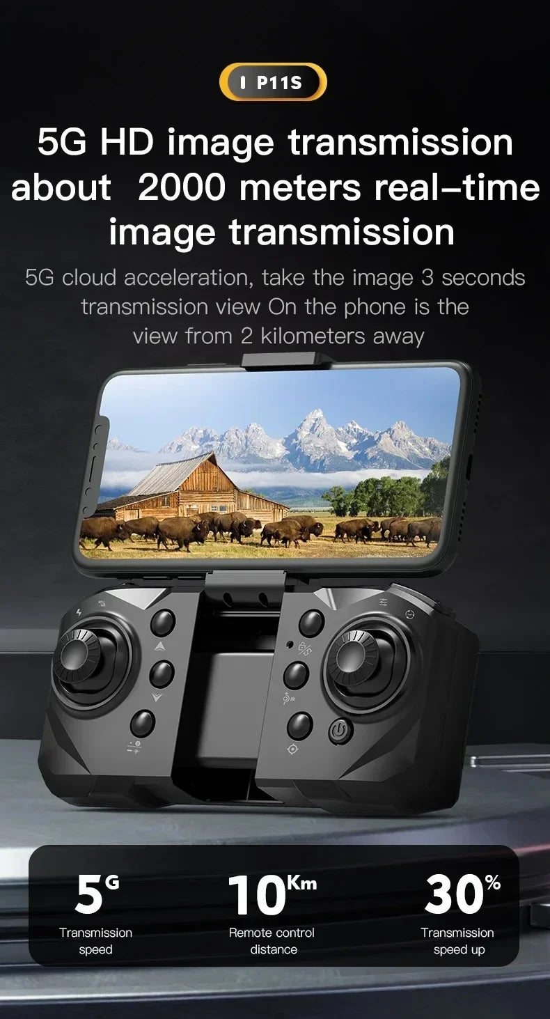 P11S Drone: 8K HD Dual-Camera, 4-Way Obstacle Avoidance, Optical Flow & ESC - view 12