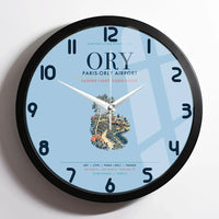 Thumbnail for Paris-Orly Airport (ORY) design on light blue framed wall clock