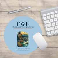 Thumbnail for Newark Liberty International Airport (EWR) design on light blue round mouse pad