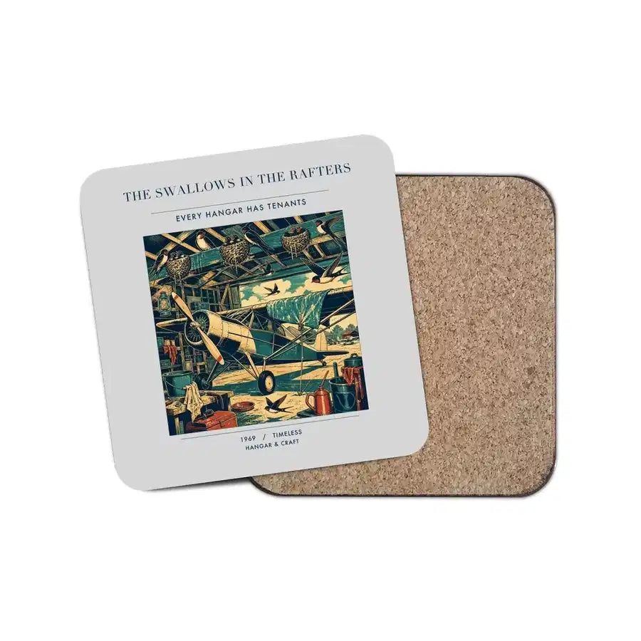 The Swallows In The Rafters - Designed Coasters design on light gray 1-piece