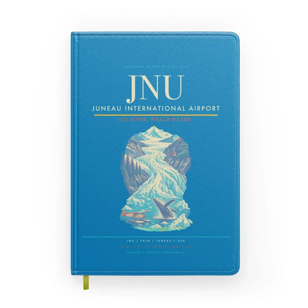 Juneau International Airport (JNU) design on turquoise notebook