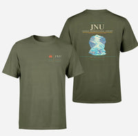 Thumbnail for Juneau International Airport (JNU) design printed on green army double-side t-shirt