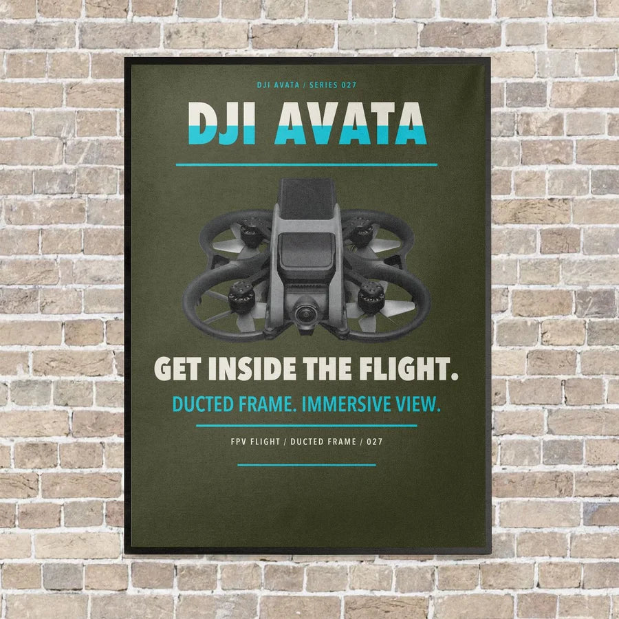 DJI Avata vertical canvas print - framed - green army background
