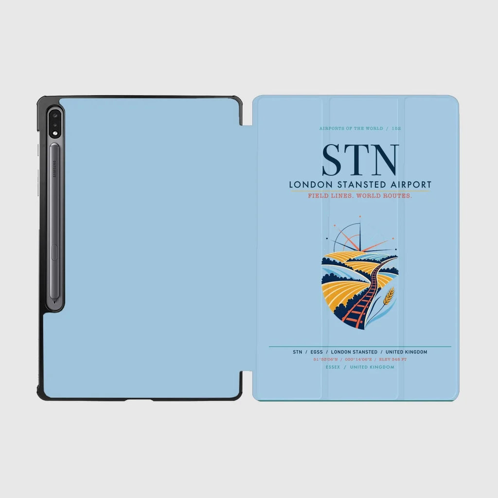London Stansted Airport (STN) design on light blue samsung tablet tablet case