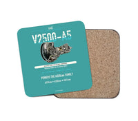 Thumbnail for V2500-A5 design on turquoise 1 piece coaster