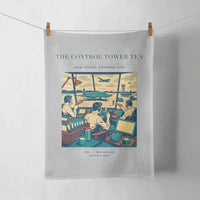 Thumbnail for VINTAGE G4375 - The Control Tower Tea - Designed Towels design on lightgray
