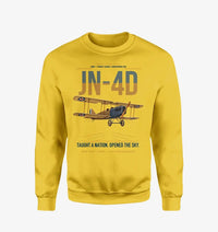 Thumbnail for Curtiss JN-4D Jenny design on yellow sweatshirt