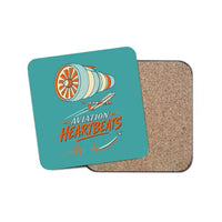 Thumbnail for Aviation Heartbeats V2 design on turquoise 1 piece coaster