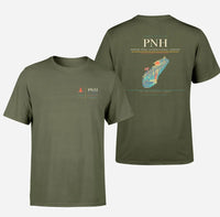 Thumbnail for Phnom Penh International Airport (PNH) design printed on green army double-side t-shirt