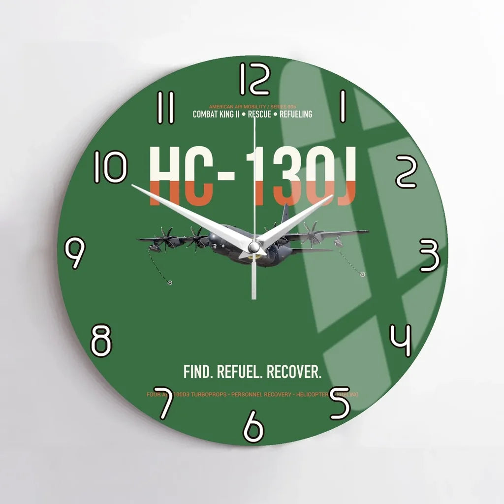 HC-130J COMBAT KING II design on green no frame wall clock