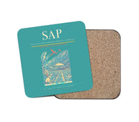 Thumbnail for Ramón Villeda Morales International Airport (SAP) design on turquoise 1 piece coaster