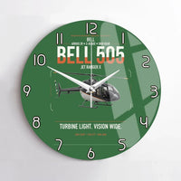 Thumbnail for Bell 505 Jet Ranger X design on green no frame wall clock