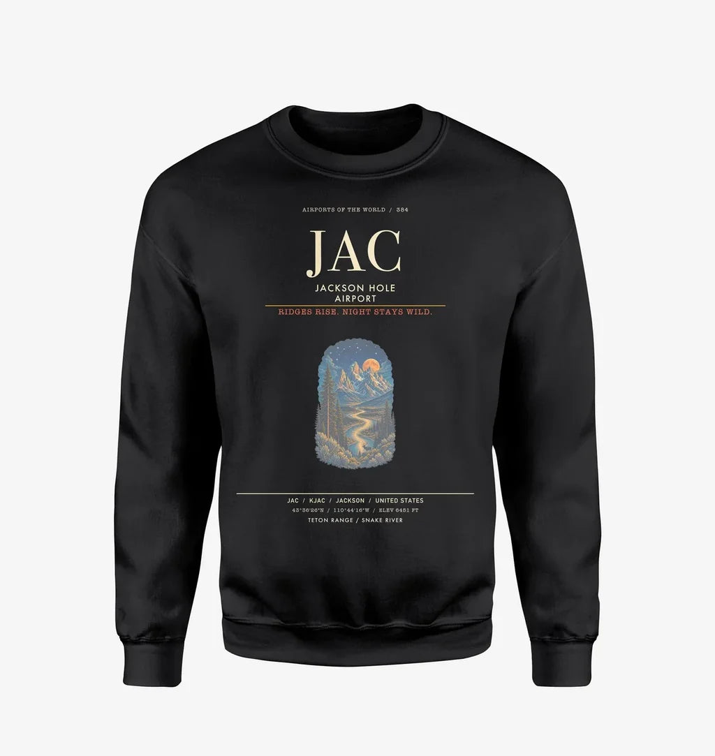 Jackson Hole Airport JAC Sweatshirt - Black