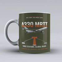 Thumbnail for Airbus A330 MRTT design on green army ceramic mug, double-side print