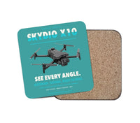 Thumbnail for Skydio X10 design on turquoise 1 piece coaster
